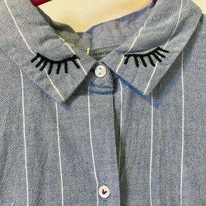 Heart button sleepy shirt